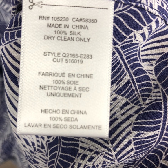 Equipment Silk Dress Banana Leaf Tropical Print - Picture 5 of 8